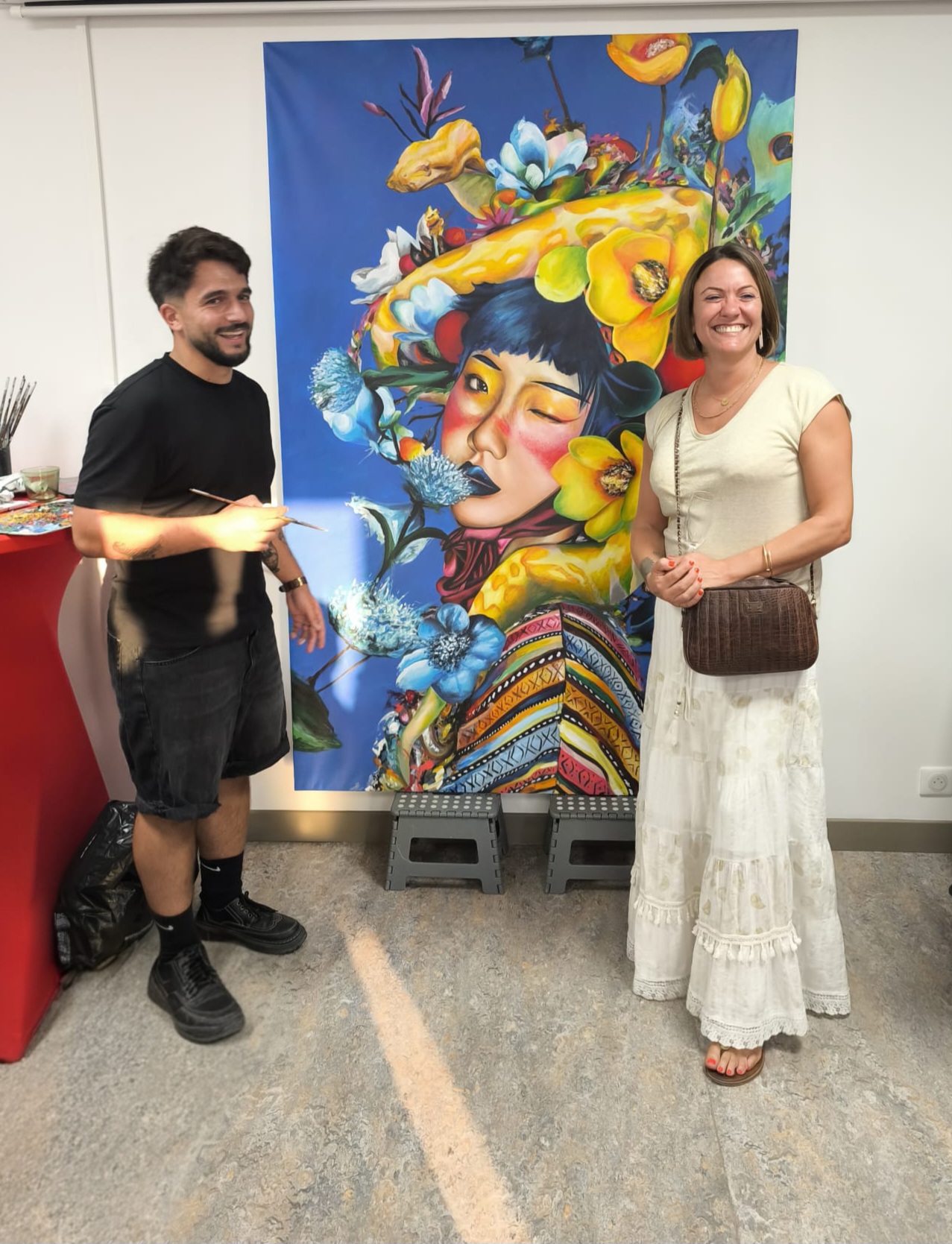 La toile grandeur nature de DraftsMan, achevée lors de l'inauguration des nouveaux bureaux CAPL Conseils